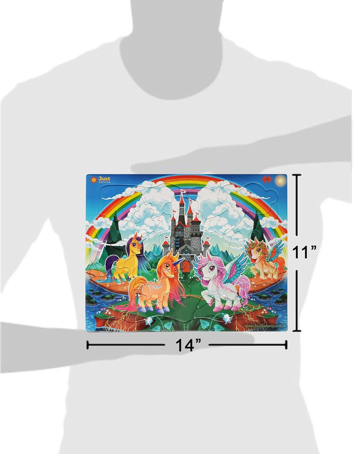 Unicorn Puzzles for Kids 3-5 Years Old | Best Gift for Girls | 27 Pieces Rainbow Puzzle | Unique Jigsaw Shapes Puzzle for Toddlers Ages 3-5 | Vibrant Unicorn Design