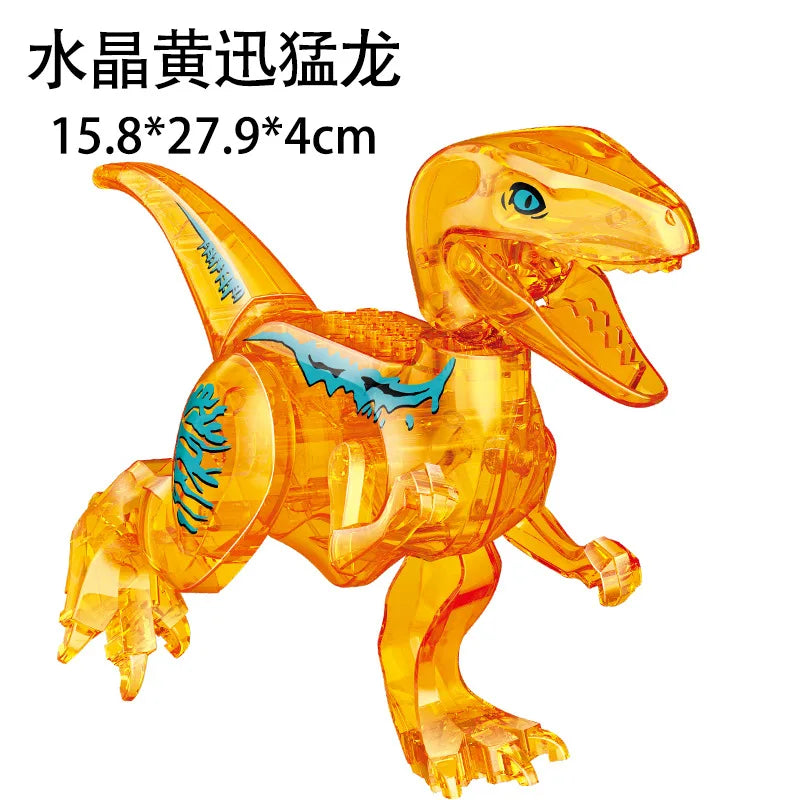 Jurassic World 3 Brutal Raptor Building Blocks Dinosaur Bricks Tyrannosaurus Indominus I-Rex Assemble Toy for Children