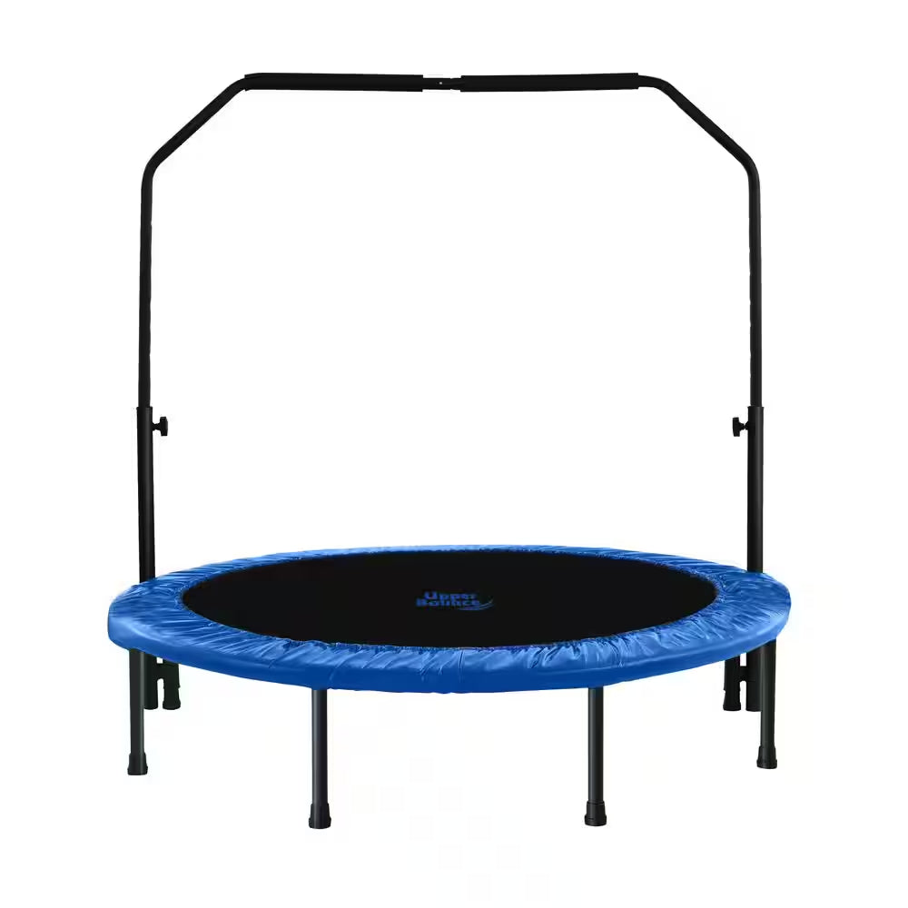 Machrus  40 In. Mini Trampoline with Adjustable Handbar - round Foldable Rebounder Fitness Trampoline