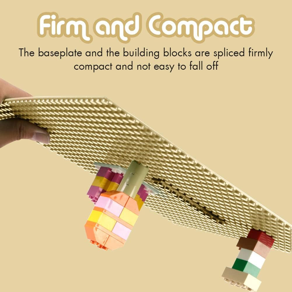 6 Pack Classic Baseplates 10" X 10", Building Base Plates for Building Bricks, 100% Compatible with Major Brands and Activity Table-Baseplate, Sturdy & Safe, Age 3 and up Kids, Sand