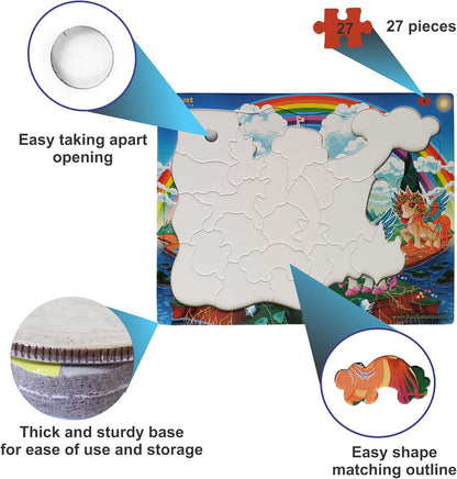 Unicorn Puzzles for Kids 3-5 Years Old | Best Gift for Girls | 27 Pieces Rainbow Puzzle | Unique Jigsaw Shapes Puzzle for Toddlers Ages 3-5 | Vibrant Unicorn Design