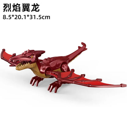 Jurassic World 3 Brutal Raptor Building Blocks Dinosaur Bricks Tyrannosaurus Indominus I-Rex Assemble Toy for Children