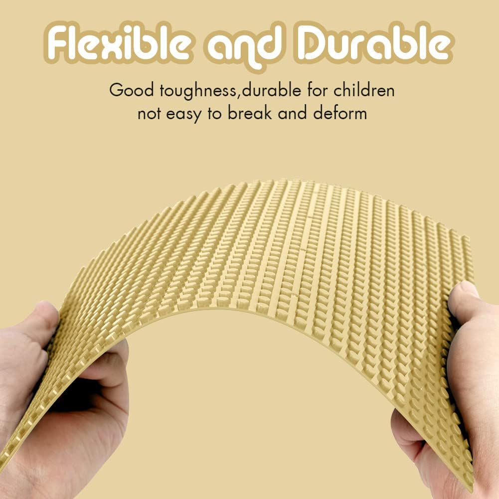 6 Pack Classic Baseplates 10" X 10", Building Base Plates for Building Bricks, 100% Compatible with Major Brands and Activity Table-Baseplate, Sturdy & Safe, Age 3 and up Kids, Sand