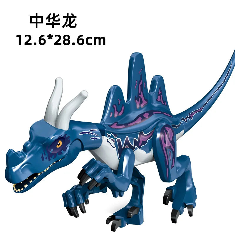 Jurassic World 3 Brutal Raptor Building Blocks Dinosaur Bricks Tyrannosaurus Indominus I-Rex Assemble Toy for Children