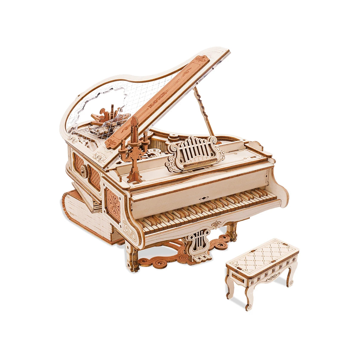 Robotime Magic Piano 3D Puzzles Mechanical 3D Musical Instrument Aesthetic Desk Decor Unique Gift for Men Women AMK81