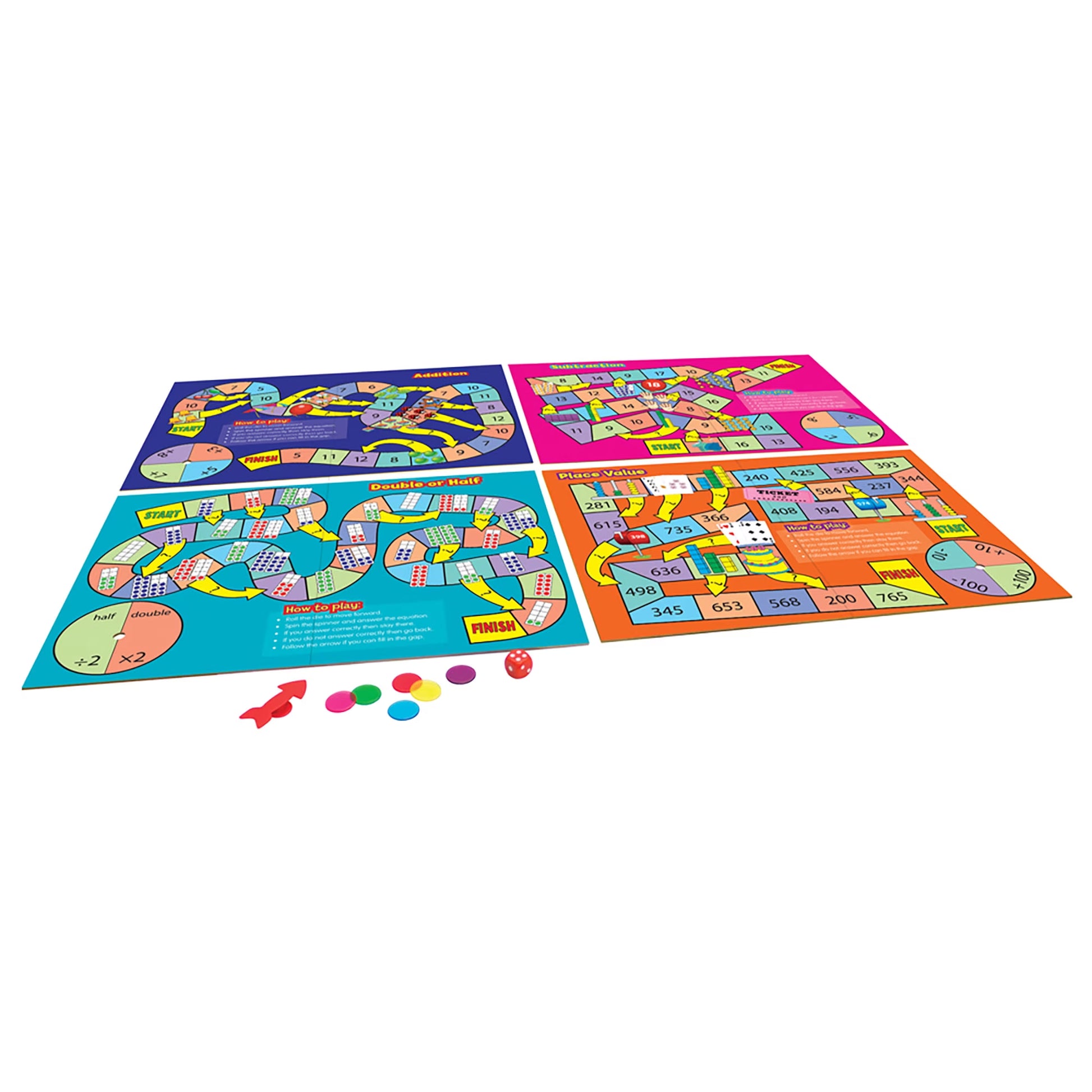 Math Board Games  for Ages 5-6 Kindergarten Grade 1 Learning, Math, Perfect for Home School, Educational Resources