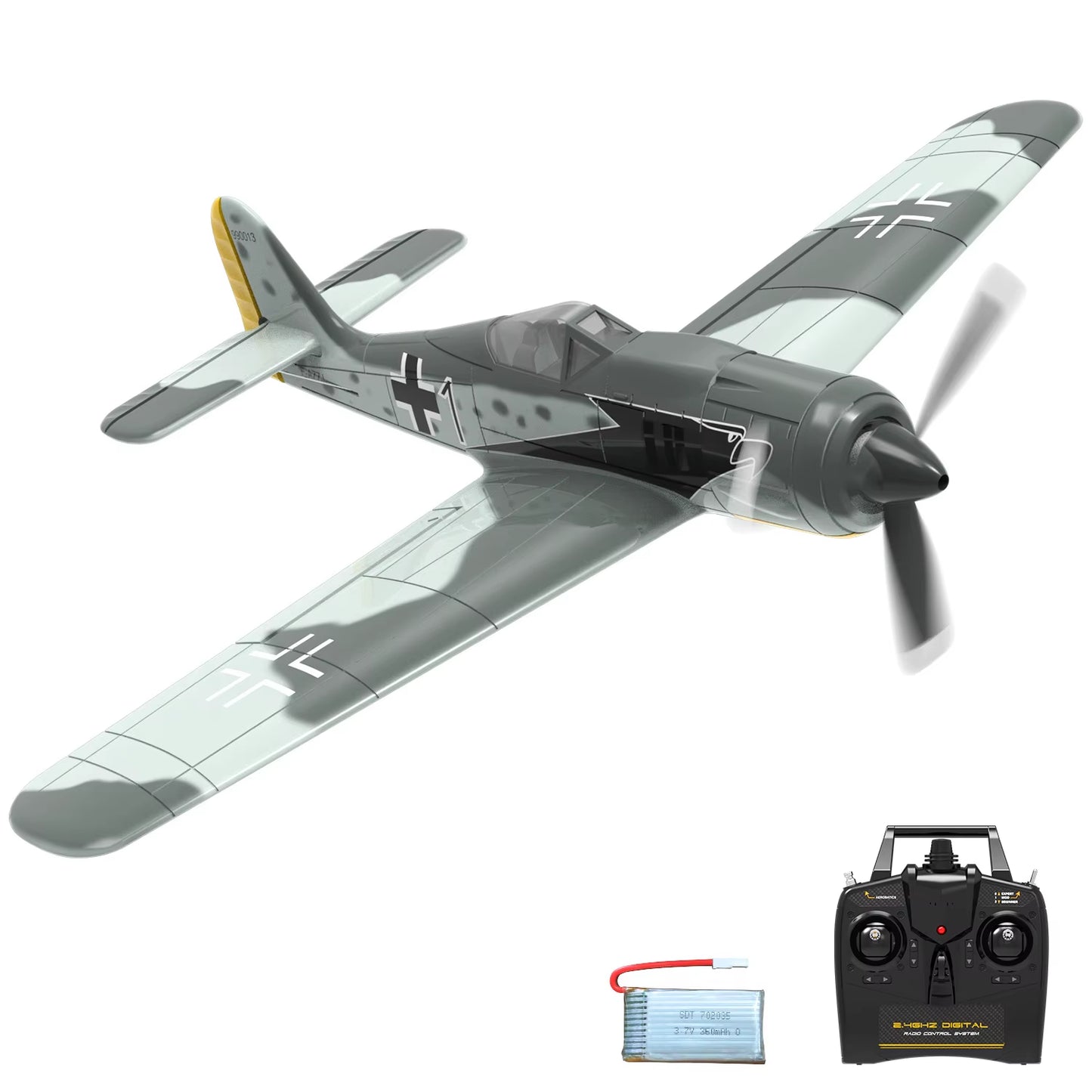 Volantex New Spitfire RC Plane EPP 400Mm Wingspan RC Fighter One Key Aerobatic 2.4G 4CH RTF Warbird Plane
