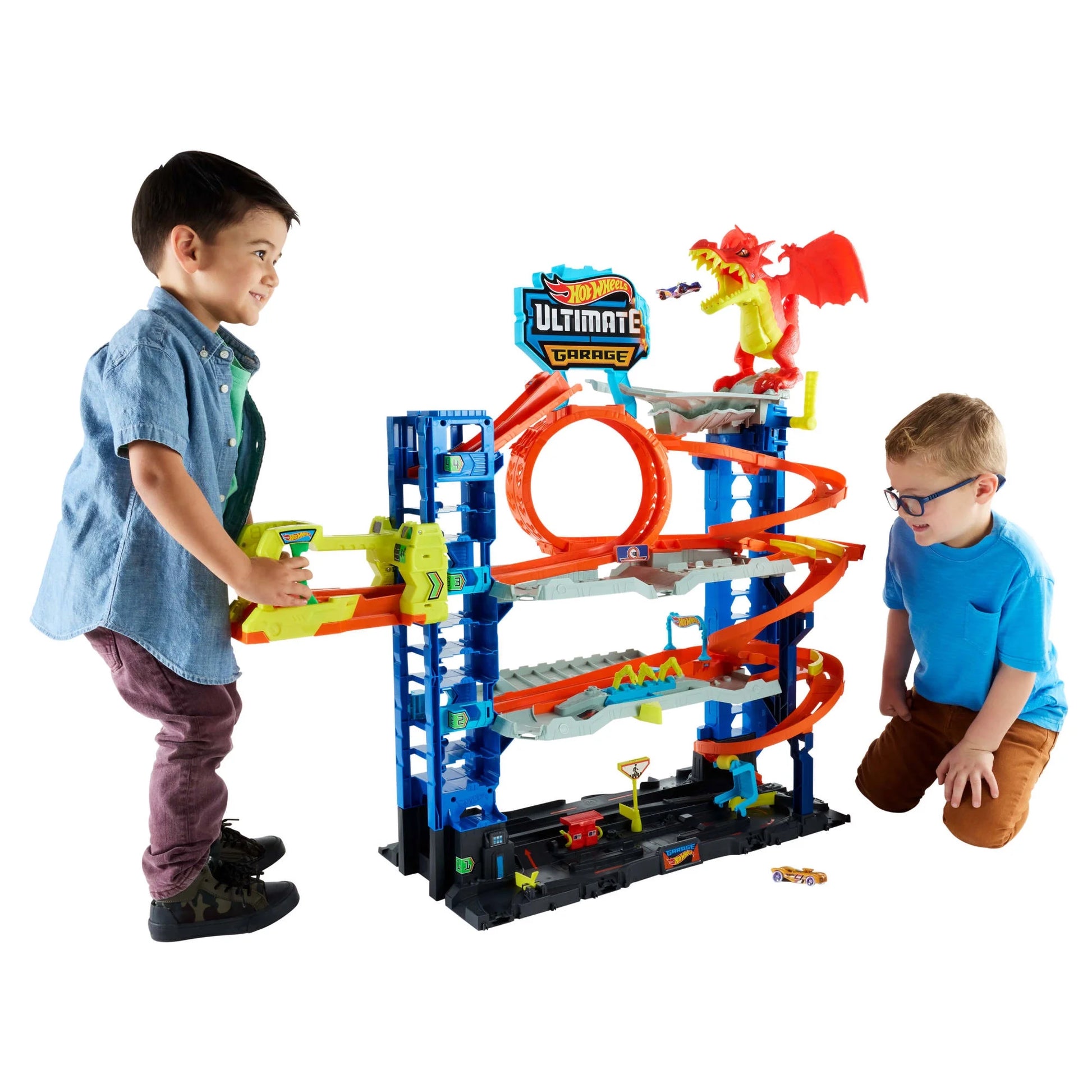 City Ultimate Garage Playset with 2 Die-Cast Cars, Storage for 50+ Cars Child Age 4-8