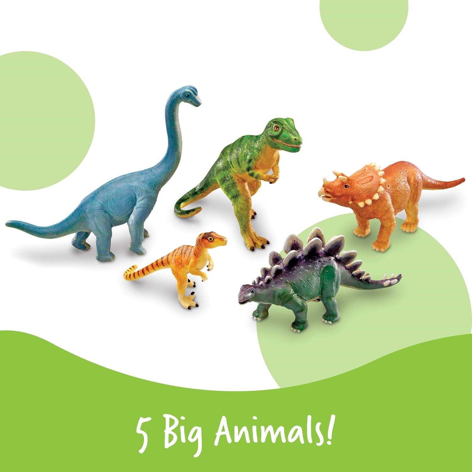 Jumbo Dinosaurs - Toddler Outdoor Toys, Animal Figurines, Montessori, Fine Motor Skills, Imaginative Play, Gits for Boys and Girls, Preschool Counting, Triceratops