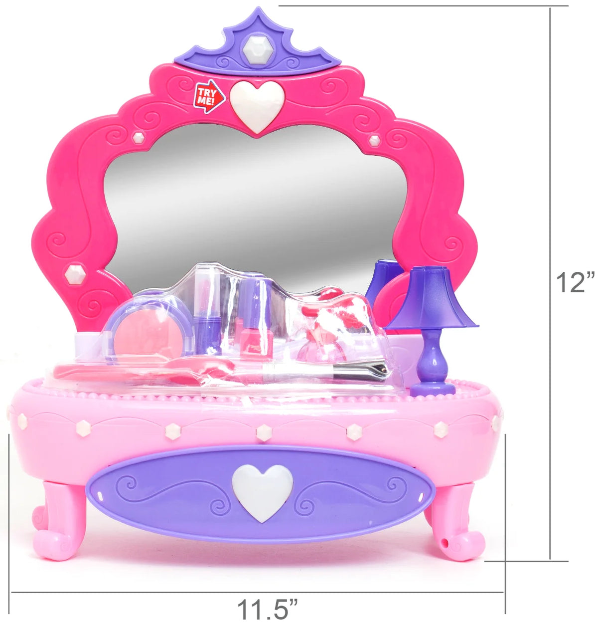 Light-Up Plastic Vanity Set with Storage Drawer, 7 Pieces, Baby and Toddler Toy