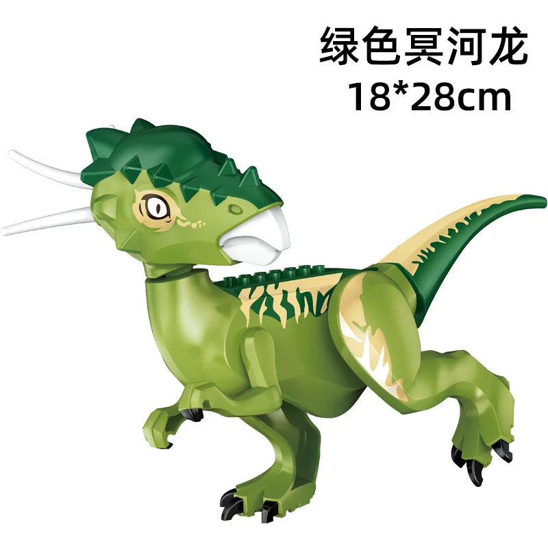 Jurassic World 3 Brutal Raptor Building Blocks Dinosaur Bricks Tyrannosaurus Indominus I-Rex Assemble Toy for Children