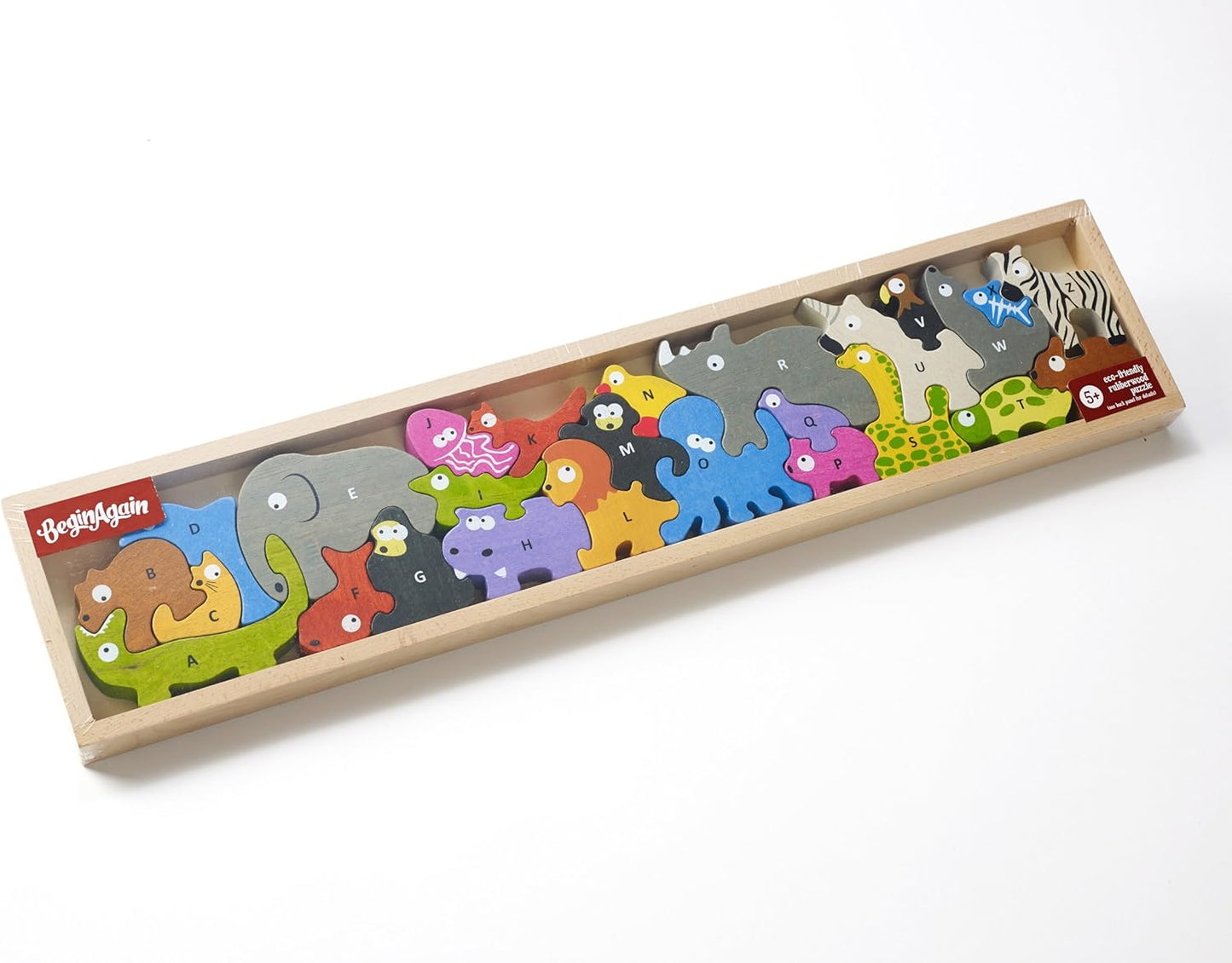 Animal Parade a to Z Puzzle and Playset - Educational Wooden Alphabet Puzzle - 2 and Up
