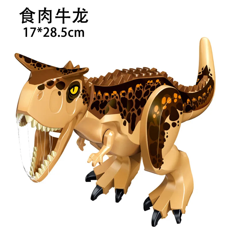 Jurassic World 3 Brutal Raptor Building Blocks Dinosaur Bricks Tyrannosaurus Indominus I-Rex Assemble Toy for Children