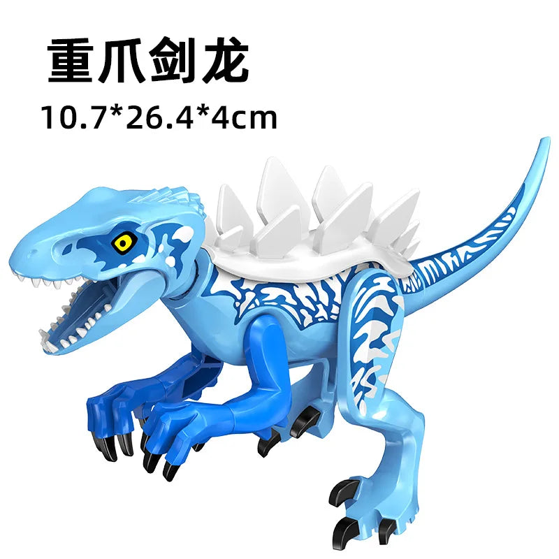 Jurassic World 3 Brutal Raptor Building Blocks Dinosaur Bricks Tyrannosaurus Indominus I-Rex Assemble Toy for Children