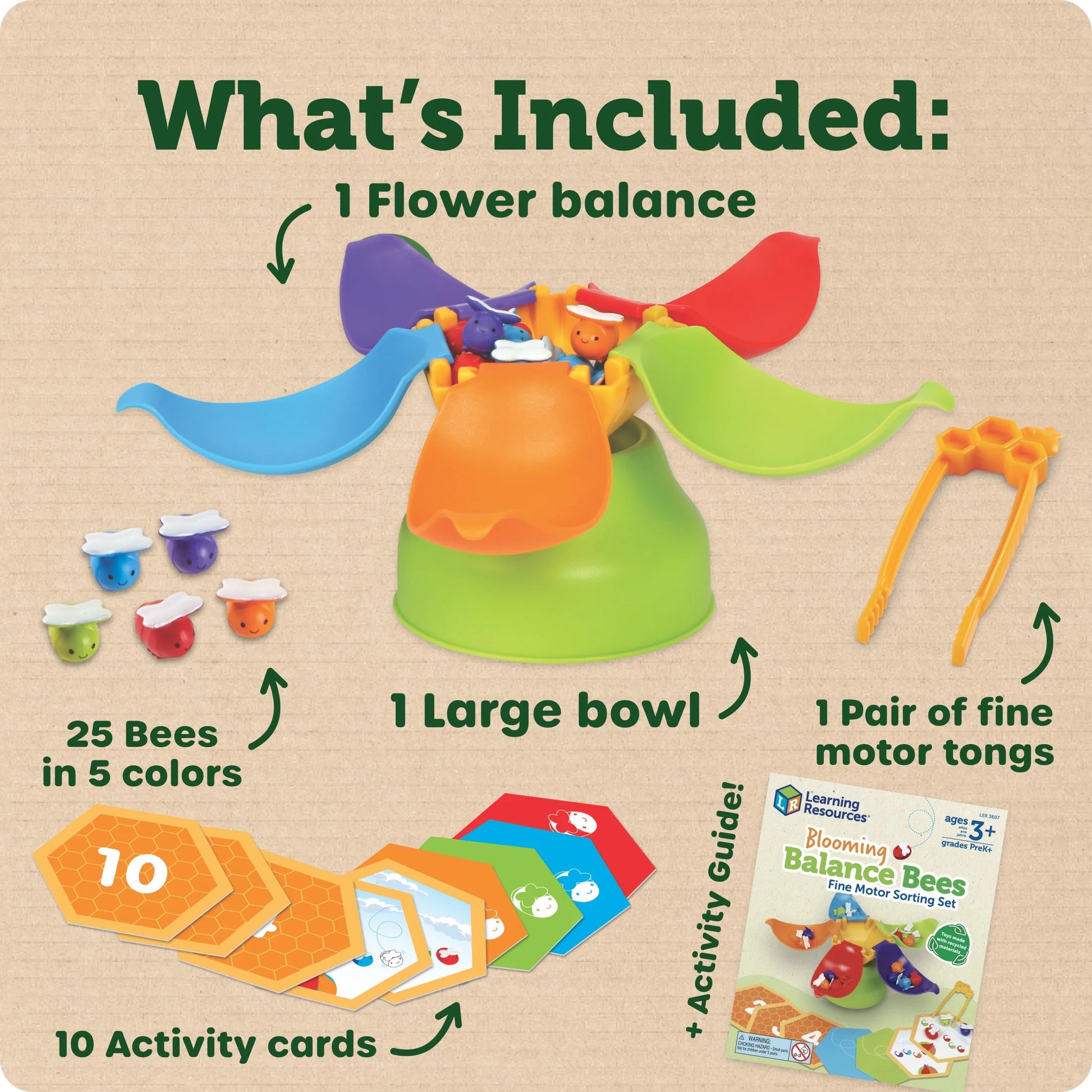 Blooming Balance Bees Fine Motor Sorting Set, Preschool Toys, Ages 3+