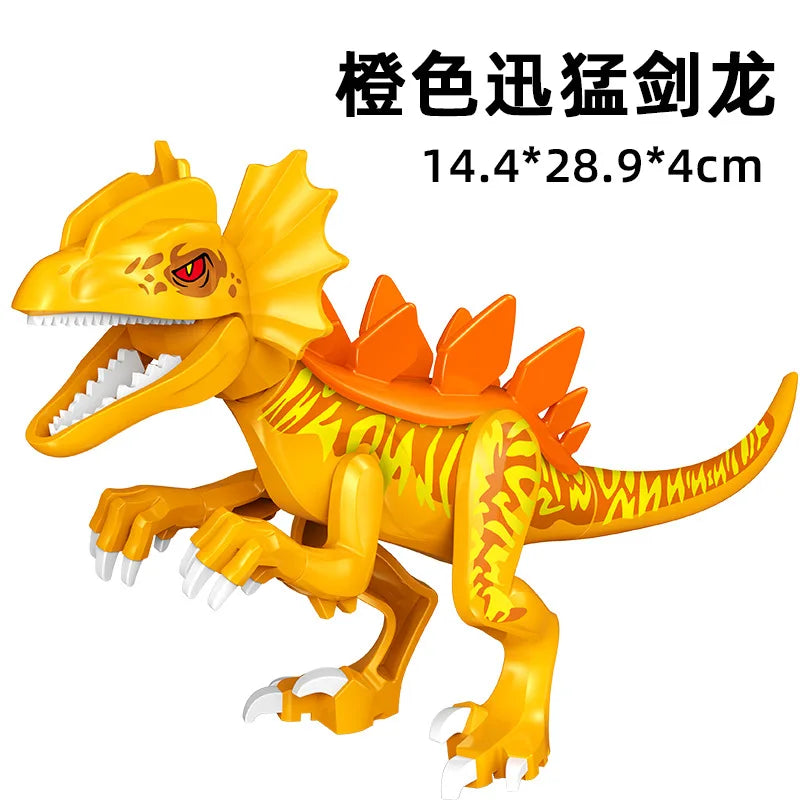 Jurassic World 3 Brutal Raptor Building Blocks Dinosaur Bricks Tyrannosaurus Indominus I-Rex Assemble Toy for Children