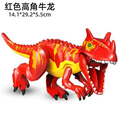 Jurassic World 3 Brutal Raptor Building Blocks Dinosaur Bricks Tyrannosaurus Indominus I-Rex Assemble Toy for Children