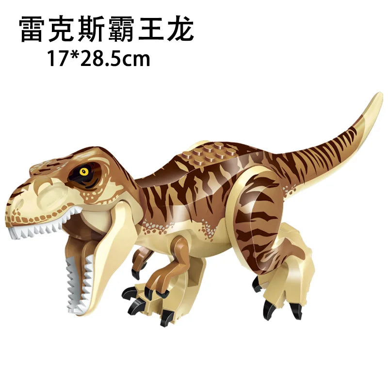 Jurassic World 3 Brutal Raptor Building Blocks Dinosaur Bricks Tyrannosaurus Indominus I-Rex Assemble Toy for Children