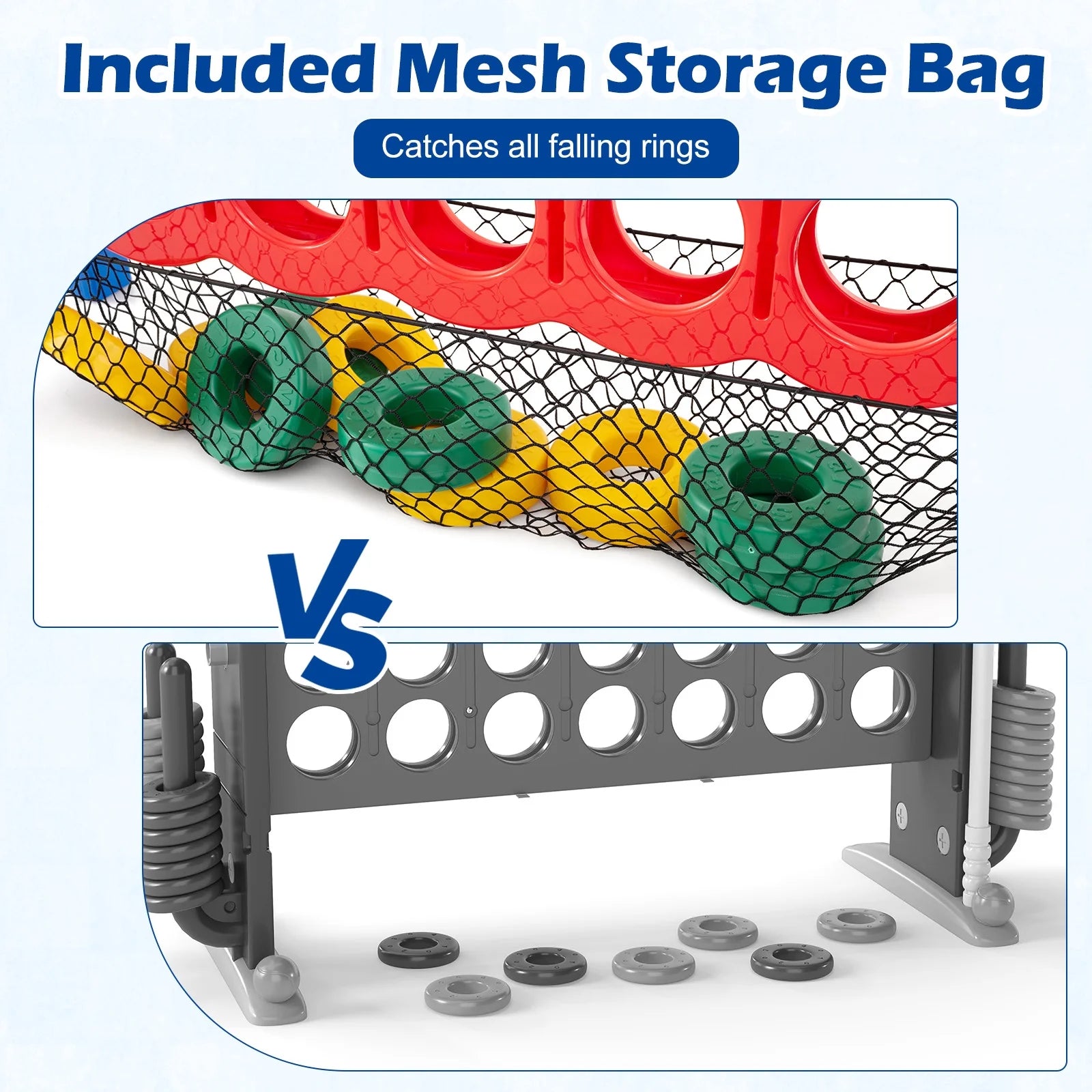 4-To-Score Giant Game Set 4-In-A-Row Connect Game with Storage Net for Kids & Adult