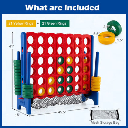 4-To-Score Giant Game Set 4-In-A-Row Connect Game with Storage Net for Kids & Adult