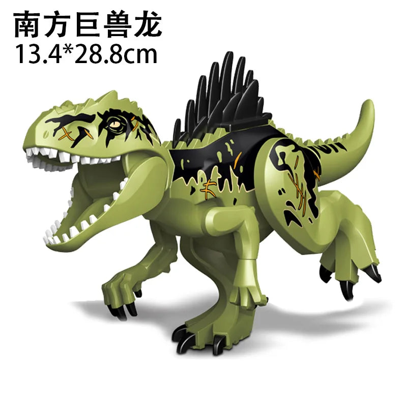 Jurassic World 3 Brutal Raptor Building Blocks Dinosaur Bricks Tyrannosaurus Indominus I-Rex Assemble Toy for Children
